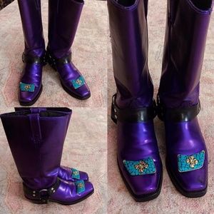 Custom Designed Leather Moto Boots
